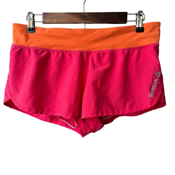 Reebok Shorts Pink Orange Athleisure Activewear Pickleball Hike Tennis Sz Medium - Picture 1 of 7
